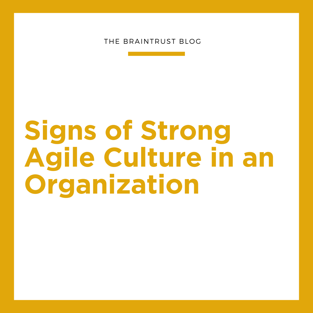 Signs of Strong Agile Culture in an Organization